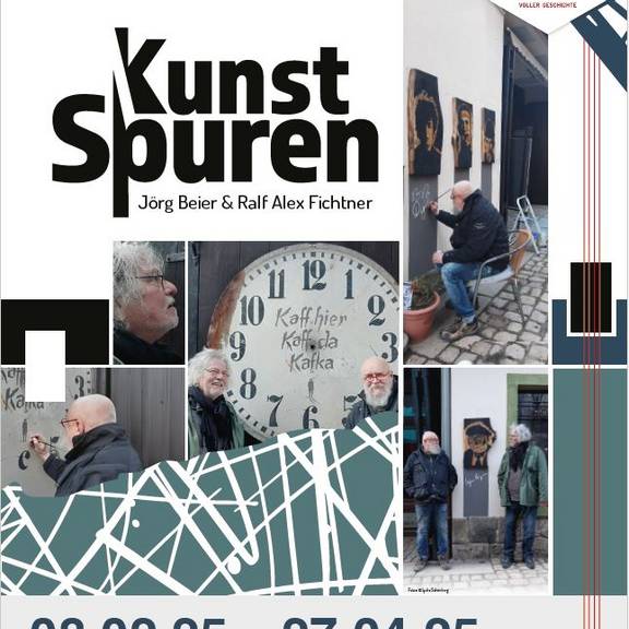 Plakat Sonderausstellung "KunstSpuren - Jörg Beier und Ralf Alex Fichtner"